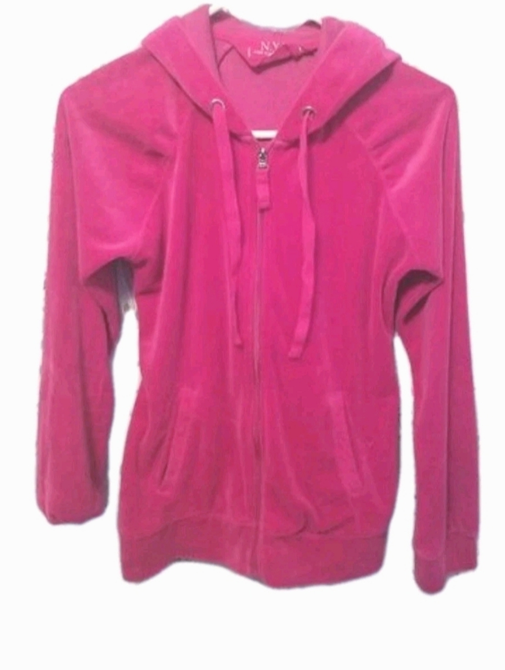 N.Y.L. New York Laundry Women's Y2K Velour Hoodie Small Pink Barbie Barbiecore